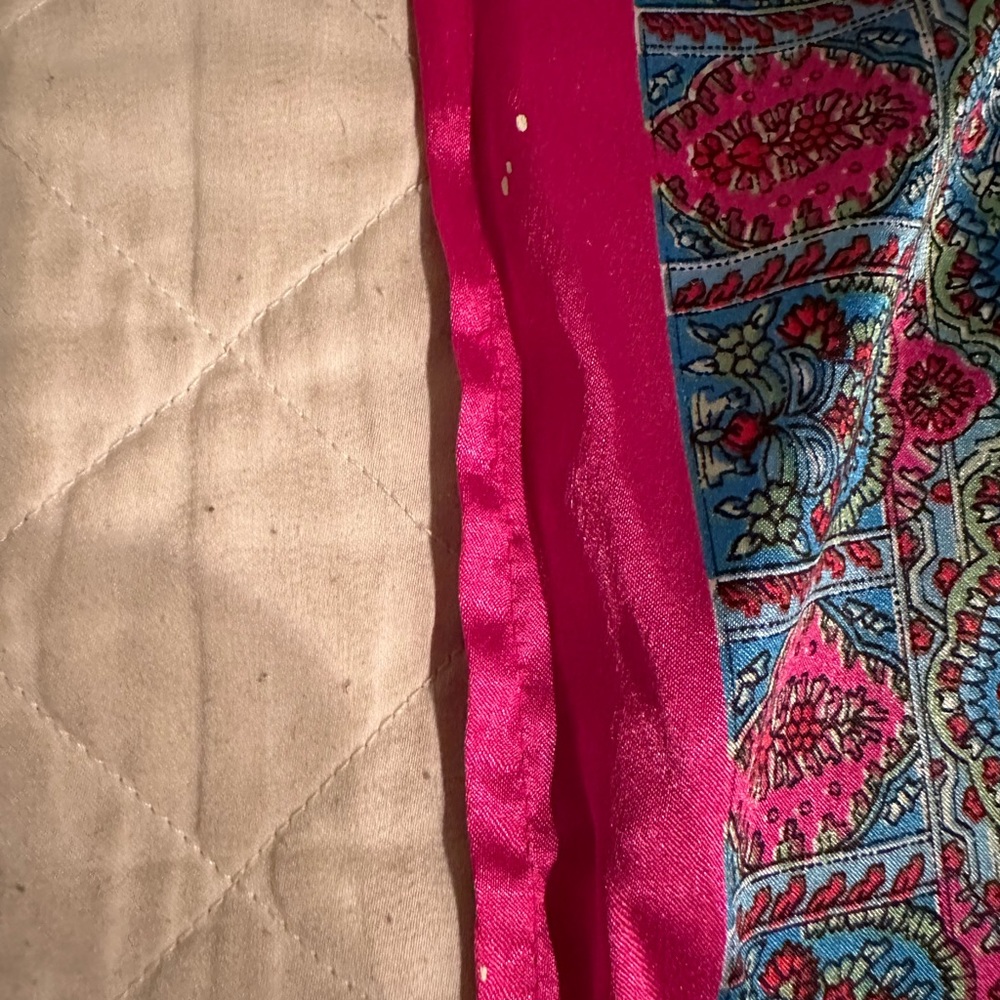 Silk scarf- small white paint drop on it- 100% polyester. Must sell! - Picture 2 of 10
